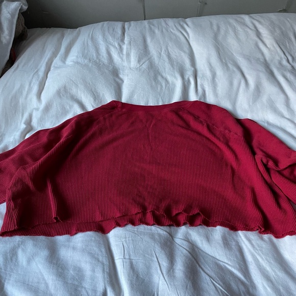 J. Galt red waffle long sleeve - Picture 3 of 3